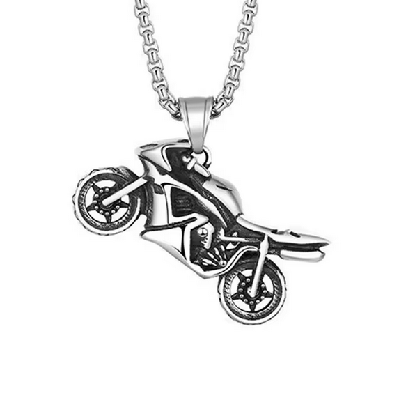 Motorcycle Pendant Chain Popular Charm Stainless Steel Knight Necklace Personality Men Jewelry Accessories Wholesale