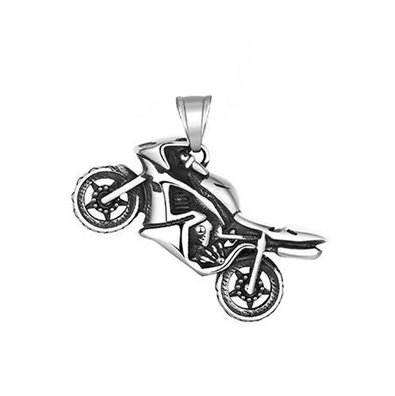 Motorcycle Pendant Chain Popular Charm Stainless Steel Knight Necklace Personality Men Jewelry Accessories Wholesale